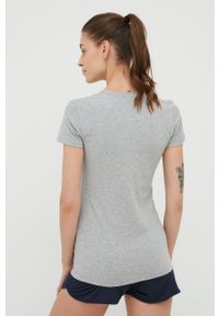 Emporio Armani Underwear t-shirt damski kolor szary. Kolor: szary. Materiał: bawełna. Długość rękawa: krótki rękaw. Długość: krótkie. Wzór: nadruk