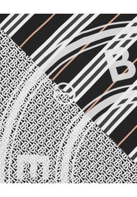 Burberry - BURBERRY - Jedwabny szal z nadrukiem. Kolor: czarny. Materiał: jedwab. Wzór: nadruk #3