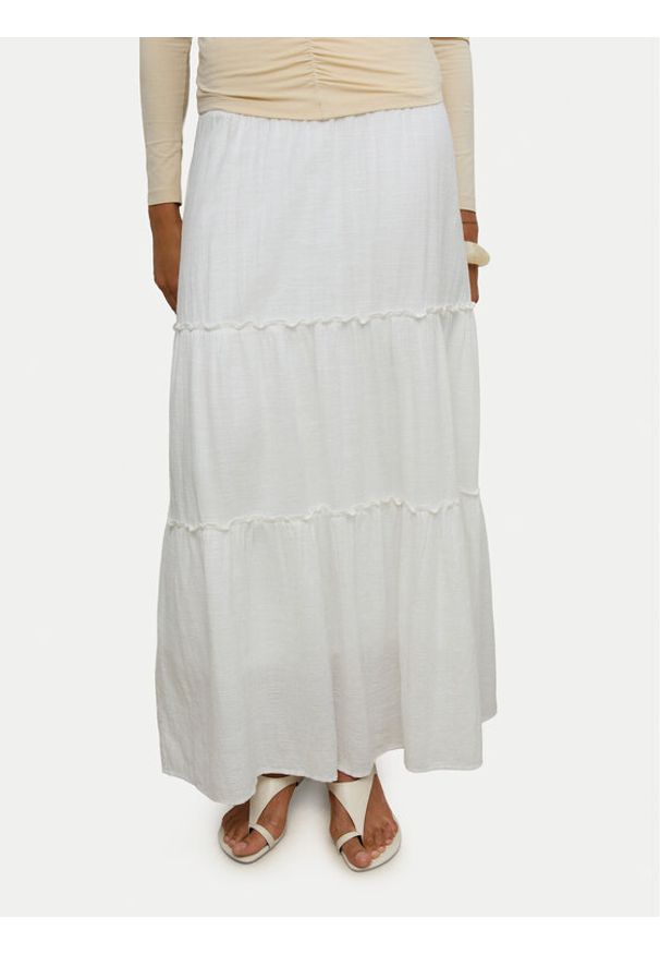 Vero Moda Spódnica maxi Keeley 10316487 Biały Regular Fit. Kolor: biały. Materiał: bawełna