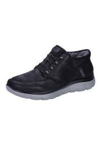 skechers - Buty do chodzenia męskie Skechers Summits Siegul Slip Ins. Kolor: czarny. Materiał: tkanina. Sport: turystyka piesza