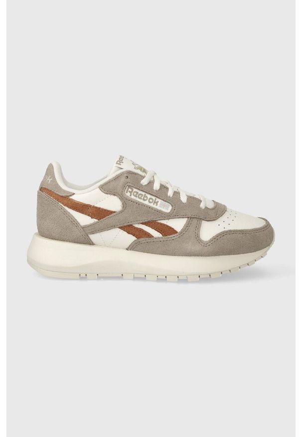 Reebok sneakersy skórzane Classic Leather kolor beżowy. Nosek buta: okrągły. Zapięcie: sznurówki. Kolor: beżowy. Materiał: skóra. Model: Reebok Classic