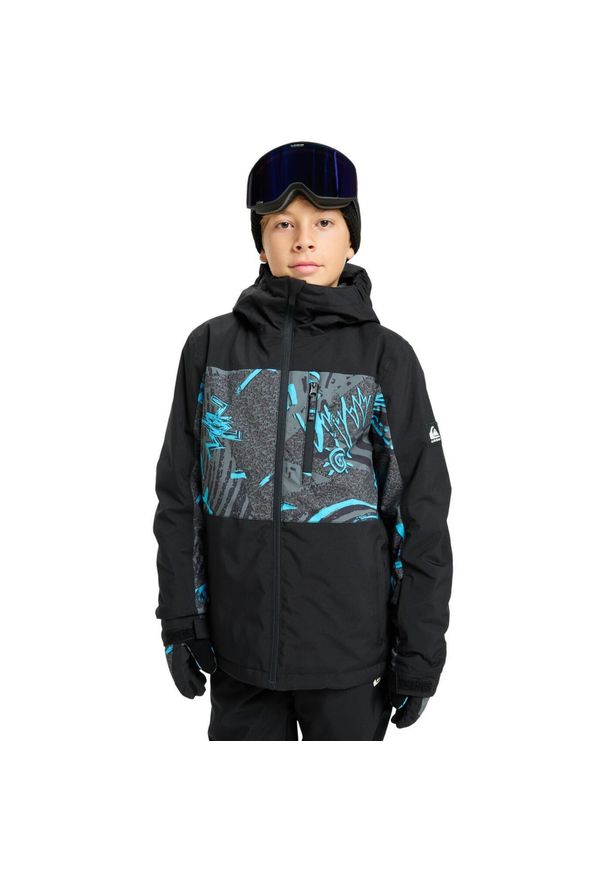 Quiksilver - Kurtka śniegowa techniczna dla Chłopcy SIDE HIT PRINTED Czarny. Kolor: czarny. Sezon: zima. Sport: narciarstwo