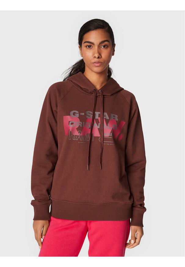 G-Star RAW - Bluza G-Star Raw. Kolor: brązowy. Materiał: bawełna. Długość rękawa: raglanowy rękaw
