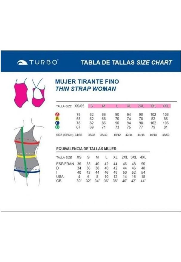 TURBO - Strój jednoczęściowy pływacki damski turbo mujer. Kolor: wielokolorowy. Materiał: lycra, poliester