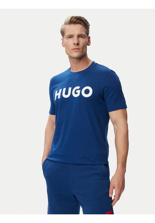 Hugo - HUGO T-Shirt Dulivio 50467556 Zielony Regular Fit. Kolor: zielony. Materiał: bawełna