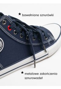 Big-Star - Trampki męskie wysokie granatowe JJ174608 403. Nosek buta: okrągły. Zapięcie: sznurówki. Kolor: niebieski. Styl: sportowy, elegancki #2