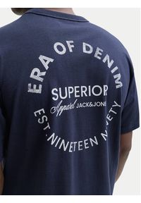 Jack & Jones T-Shirt Edover 12288005 Granatowy Regular Fit. Kolor: niebieski. Materiał: bawełna #4