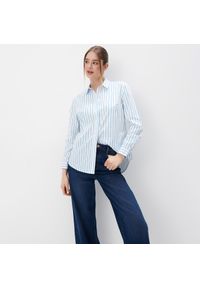 Mohito - Koszula w niebieskie paski - Niebieski. Kolor: niebieski. Wzór: paski #1
