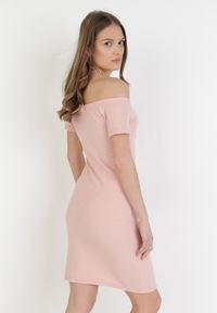 Born2be - Jasnoróżowa Sukienka Bolimei. Kolor: różowy. Materiał: bawełna. Długość rękawa: krótki rękaw. Wzór: gładki. Sezon: lato. Długość: mini #5