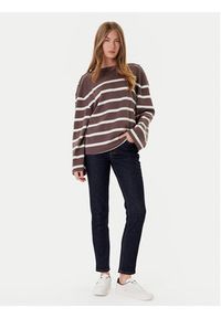 TOMMY HILFIGER - Tommy Hilfiger Bluzka Gold Button WW0WW45760 Brązowy Relaxed Fit. Kolor: brązowy. Materiał: bawełna