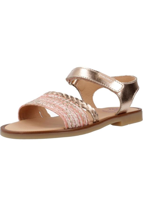 Pablosky - Sandały PABLOSKY 438490P Brąz. Kolor: zielony, brązowy, wielokolorowy. Materiał: tkanina, skóra, syntetyk