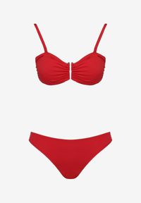 Renee - Czerwone Bikini Dwuczęściowe Biustonosz z Metaliczną Wstawką i Majtki Elastyczne Adrastea. Kolor: czerwony