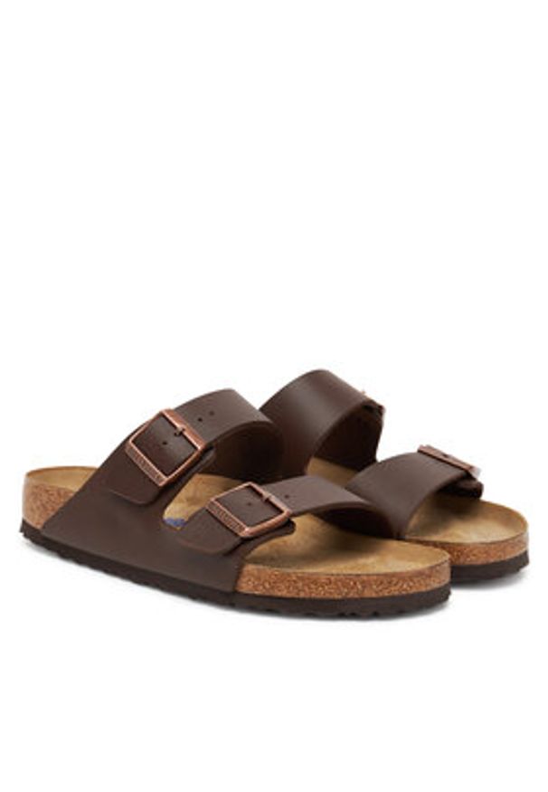 Birkenstock Klapki Arizona Sfb 451161 Brązowy. Kolor: brązowy. Materiał: skóra