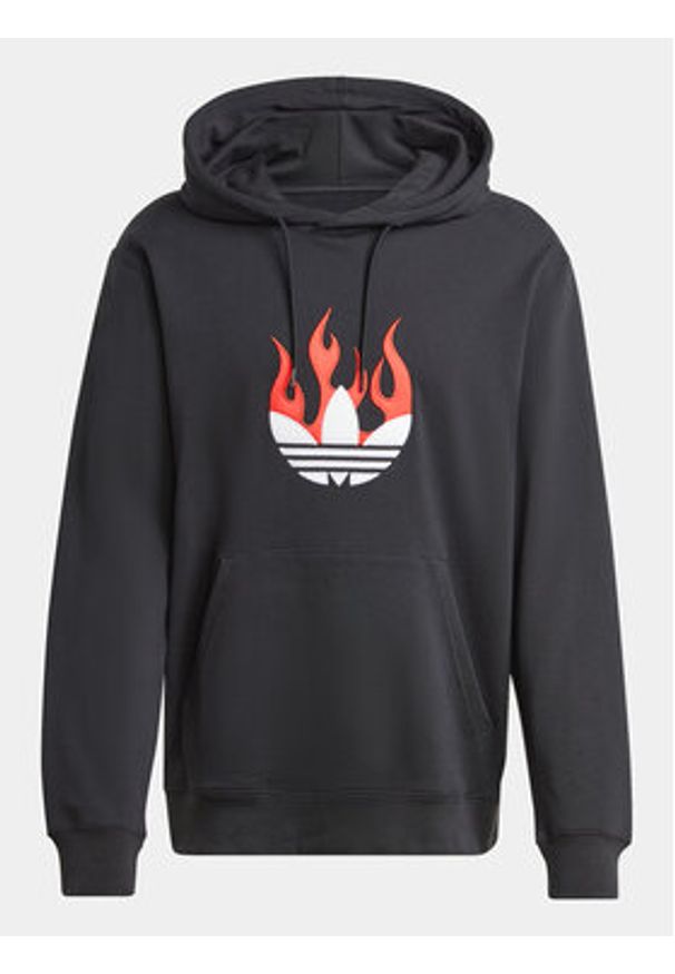 Adidas - adidas Bluza Flames Logo IS0208 Czarny Regular Fit. Kolor: czarny. Materiał: bawełna