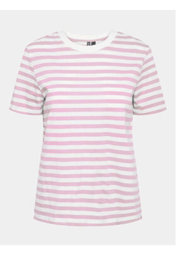 Pieces T-Shirt Ria 17146339 Różowy Regular Fit. Kolor: różowy. Materiał: bawełna