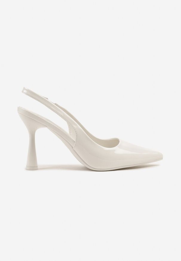 Born2be - Białe Sandały Szpilki Lakierowane Bez Pięty Tosellea. Okazja: na co dzień. Kolor: biały. Materiał: lakier. Obcas: na szpilce. Styl: casual, elegancki. Wysokość obcasa: średni