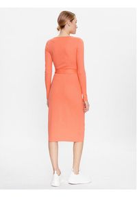 Lauren Ralph Lauren Sukienka dzianinowa 250889290002 Pomarańczowy Slim Fit. Kolor: pomarańczowy. Materiał: dzianina, bawełna