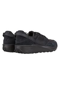 Nike - Męskie Skórzane Buty Treningowe Waffle. Kolor: czarny. Materiał: skóra. Sezon: zima