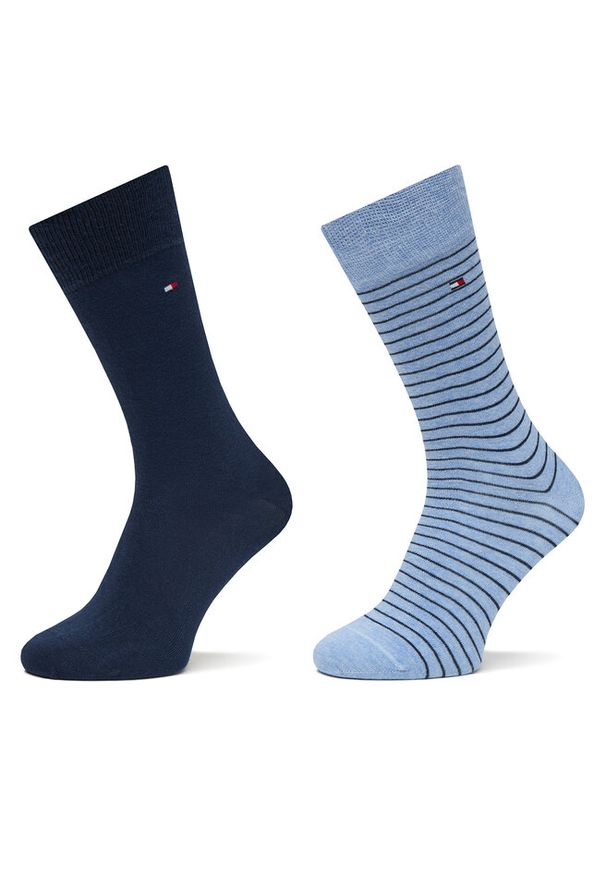 TOMMY HILFIGER - Zestaw 2 par wysokich skarpet męskich Tommy Hilfiger. Kolor: niebieski