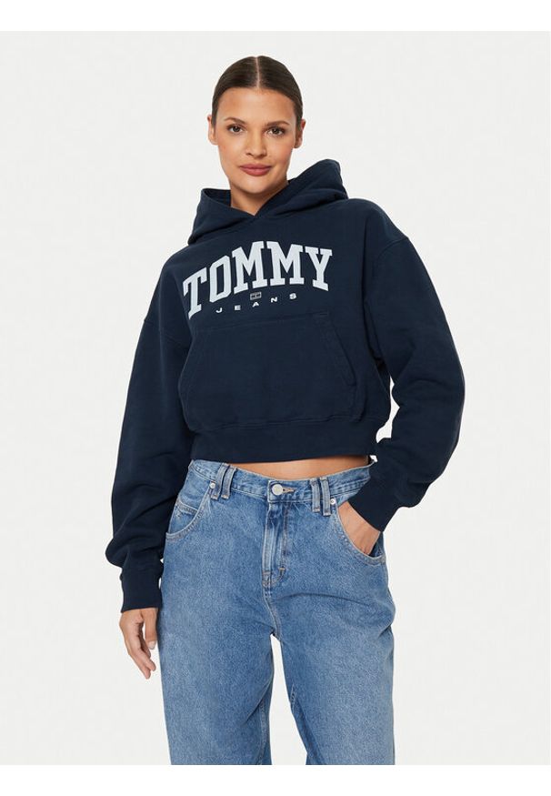 Tommy Jeans Bluza Varsity DW0DW19291 Granatowy Relaxed Fit. Kolor: niebieski. Materiał: bawełna