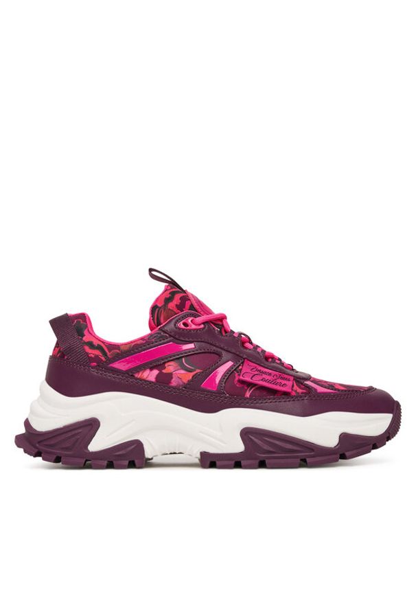 Versace Jeans Couture Sneakersy 79VA3SVG Bordowy. Kolor: czerwony. Materiał: skóra