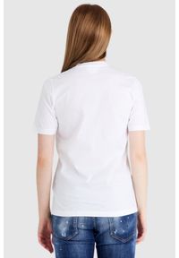 DSQUARED2 Biały t-shirt damski icon spray. Kolor: biały. Materiał: bawełna. Wzór: nadruk