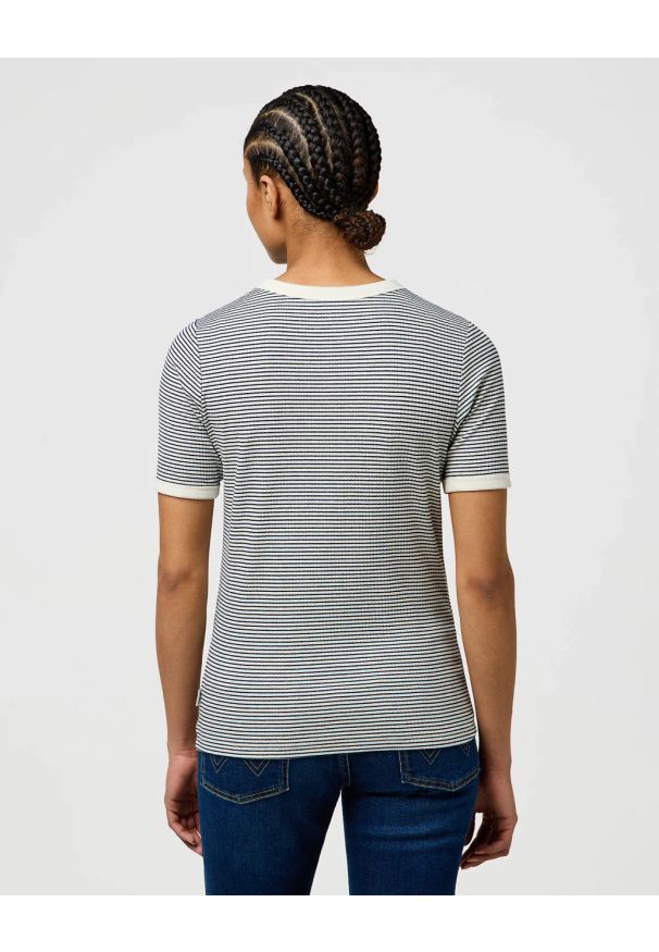 Wrangler - DAMSKA KOSZULKA WRANGLER FEMME KNIT HENLEY NAVY 112370742. Typ kołnierza: typu henley