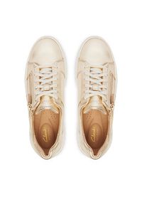 Clarks Sneakersy Hollyrose Zip 26185916 Złoty. Kolor: złoty. Materiał: skóra #3