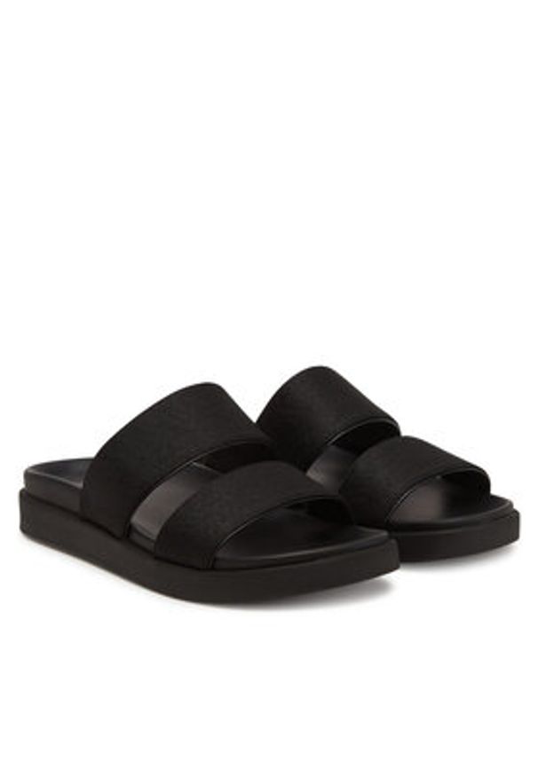 Calvin Klein Klapki Flat Slide Jacq HW0HW02487 Czarny. Kolor: czarny. Materiał: materiał