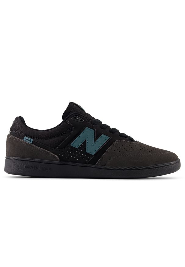Buty męskie New Balance Numeric NM508TAC – czarne. Kolor: czarny. Materiał: zamsz, skóra, dresówka, materiał, syntetyk. Szerokość cholewki: normalna. Wzór: nadruk. Sport: skateboard