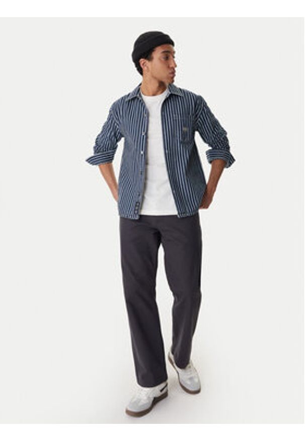 RVCA Koszula jeansowa Dayshift Hickory 23A053511 Niebieski Regular Fit. Kolor: niebieski. Materiał: bawełna