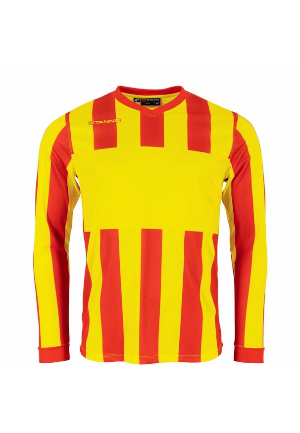 STANNO - Dżersej z długim rękawem Stanno Aspire. Kolor: wielokolorowy, żółty, czerwony. Materiał: jersey. Długość rękawa: długi rękaw. Długość: długie. Wzór: paski