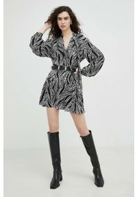 The Kooples bluzka damska kolor czarny wzorzysta. Kolor: czarny. Materiał: tkanina. Długość rękawa: długi rękaw. Długość: długie #5