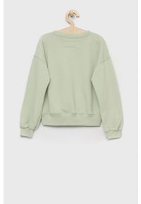 Abercrombie & Fitch bluza dziecięca kolor zielony gładka. Okazja: na co dzień. Kolor: zielony. Materiał: dzianina. Wzór: gładki. Styl: casual #2