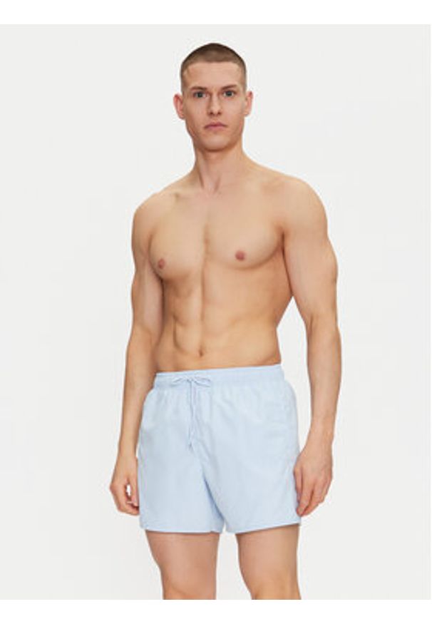 Lacoste Szorty kąpielowe MH6270 Błękitny Regular Fit. Kolor: niebieski. Materiał: syntetyk