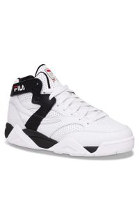 Buty do koszykówki męskie Fila M-Squad biało-czarne. Kolor: biały. Materiał: tkanina, skóra, materiał, syntetyk. Sport: koszykówka