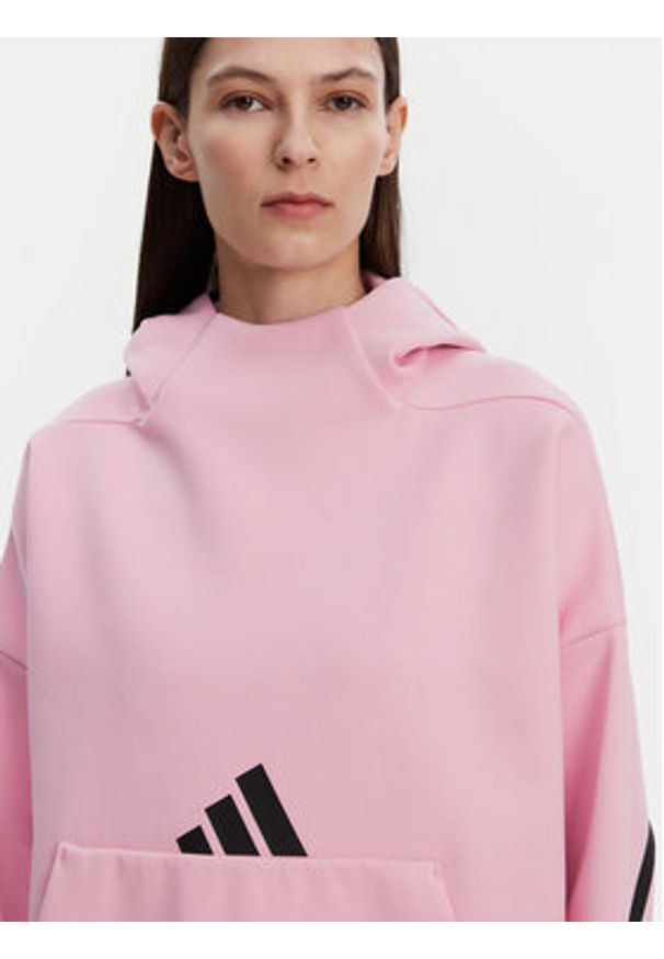 Adidas - adidas Bluza Z.N.E. JD5992 Różowy Loose Fit. Kolor: różowy. Materiał: bawełna