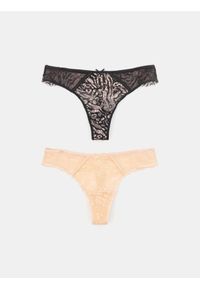 Sinsay - Stringi typu tanga 2 pack - czarny. Kolor: czarny