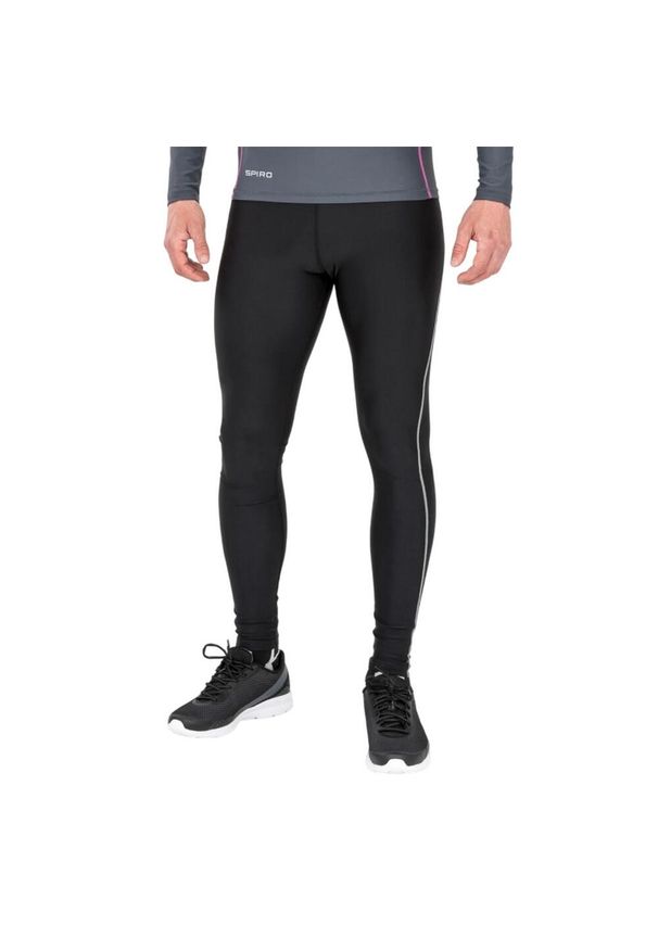 SPIRO - Męskie Spodnie Bodyfit Base Layer. Kolor: czarny