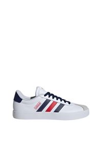 Adidas - Buty VL Court 3.0. Kolor: biały, czerwony, wielokolorowy, niebieski. Materiał: zamsz