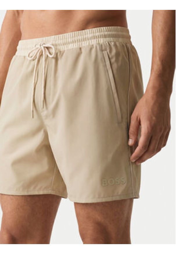 BOSS Szorty kąpielowe Starfish 50514429 Beżowy Regular Fit. Kolor: beżowy. Materiał: syntetyk