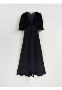 Reserved - Sukienka z wiskozy - czarny. Kolor: czarny. Materiał: wiskoza #1