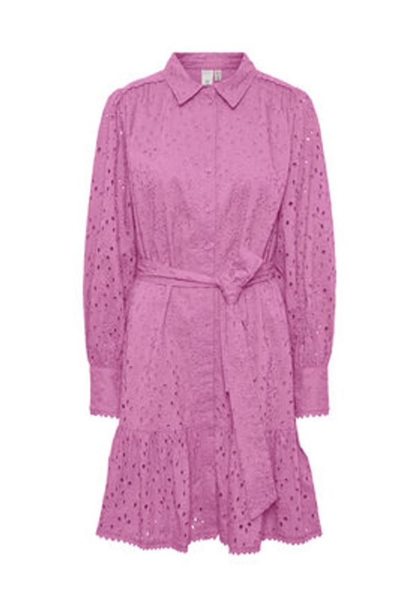 YAS Sukienka 26029394 Fioletowy Regular Fit. Kolor: fioletowy. Materiał: bawełna