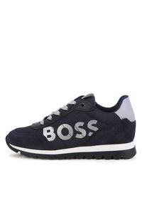 BOSS - Boss Sneakersy J29360 S Granatowy. Kolor: niebieski. Materiał: zamsz, skóra