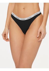Calvin Klein Underwear Stringi 000QD5043E Czarny. Kolor: czarny. Materiał: bawełna