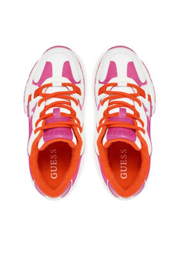 Guess Sneakersy FLJCAR ELE12 Różowy. Kolor: różowy. Materiał: skóra