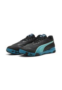 Puma - Halowe buty piłkarskie IBERO IV PUMA Black Aquatic Tropical Blue White Green. Kolor: czarny, niebieski, wielokolorowy, biały. Sport: piłka nożna