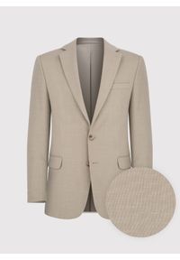 Pako Lorente - PAKO LORENTE – Beżowa marynarka garniturowa. Kolor: beżowy. Materiał: poliester, elastan, wiskoza. Wzór: gładki. Styl: młodzieżowy #6