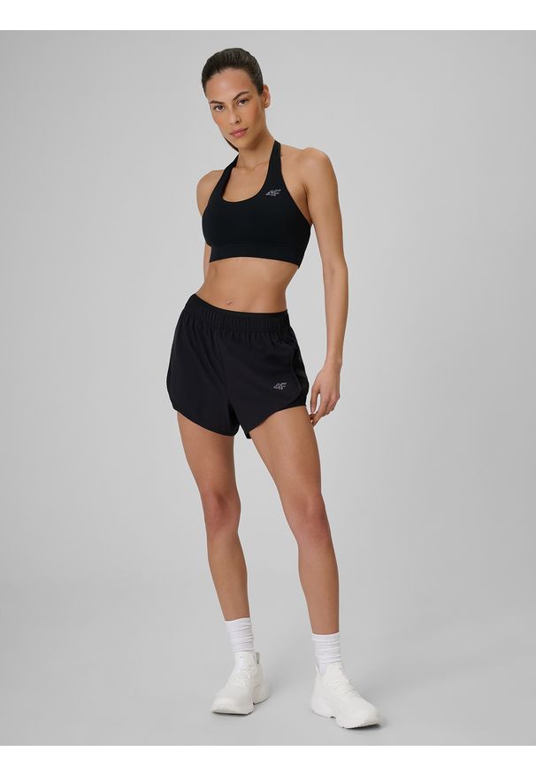 4f - 4F Spodenki treningowe szybkoschnące damskie - czarne XL. Stan: podwyższony. Kolor: czarny. Materiał: materiał. Sport: fitness