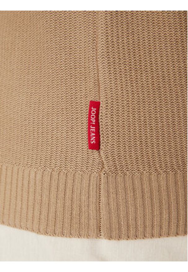 JOOP! Jeans Sweter 15 JJK-14Simoro 30045813 Beżowy Modern Fit. Kolor: beżowy. Materiał: bawełna